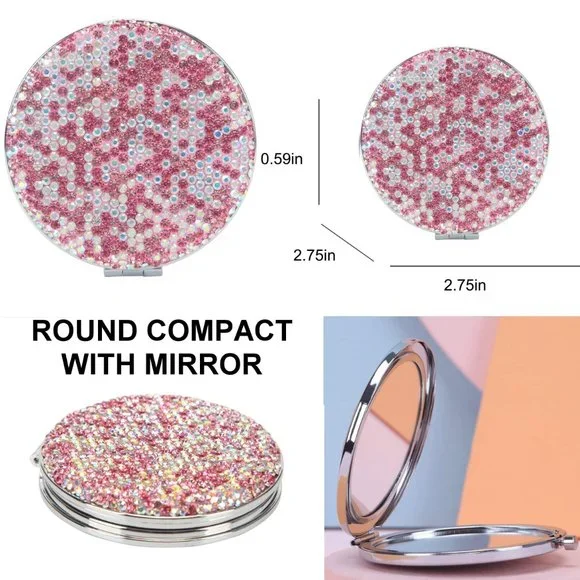 NWT Sparkling Crystal Rhinestone Bling Pink Stocking Stuffers Makeup Bru… - Picture 14 of 17